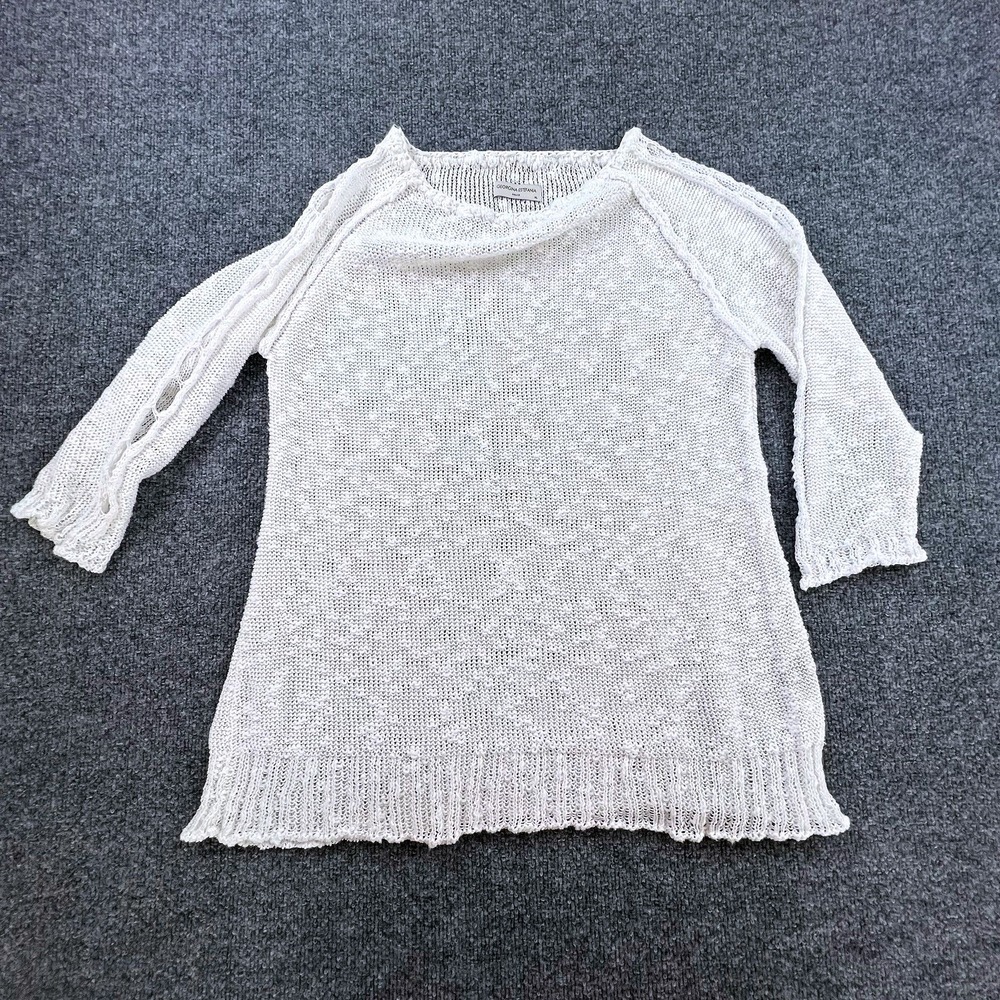 Georgina Estefania Dallas White Open Knit Sweater Tunic Womens XL Beach Cover Up